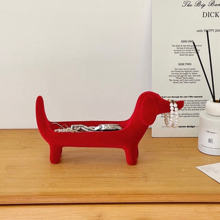 Dachshund motif accessory tray dog