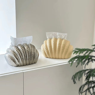 Shell motif modern ceramic tissue case