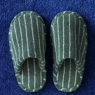 Color Stripe Pile Room Shoes  Indoor Slippers