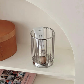 Stainless steel silver brush stand pen holder cutlery