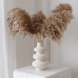 Three-tiered wave white flower vase vase object