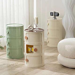 Round Three-Tier Storage Cylindrical Rack Side Table