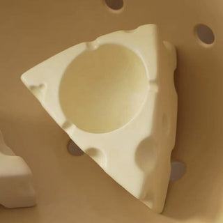 Cheese motif candle holder with tray