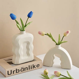 Arch Wave Ceramic Flower Vase   6 types