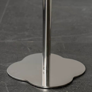 Silver Leg Clover Shaped Side Table White Compact