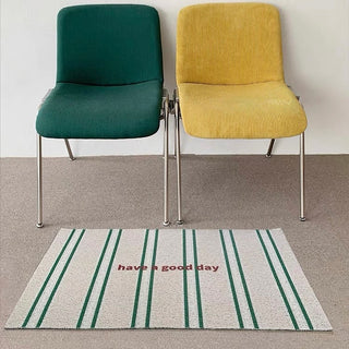 Striped Pattern Message Entrance Mat  50 x 80 cm Mud Removal