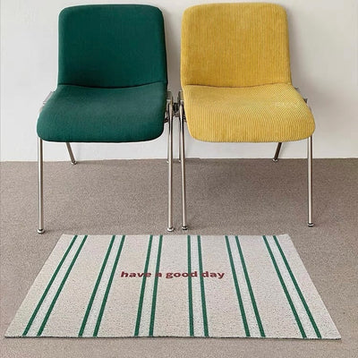 Striped Pattern Message Entrance Mat  50 x 80 cm Mud Removal