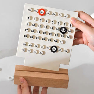 Wood Stand Desktop Mini Board Perpetual Calendar