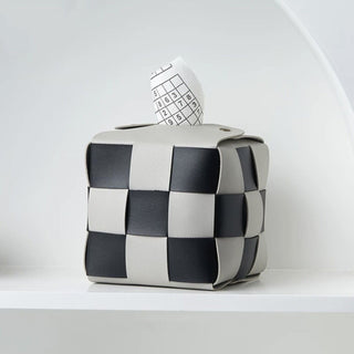 Checkerboard Pattern Braided Cube Tissue Case