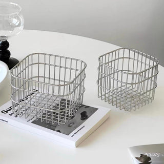 Set of 2  Stainless Steel Wire Mini Baskets