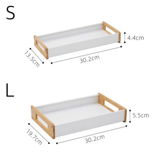 Bamboo Handle Storage Tray Set of 2