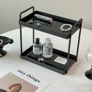Black Frame Two-Tier Storage Display Rack