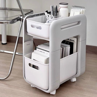 tier rack wagon with casters for under-desk storage