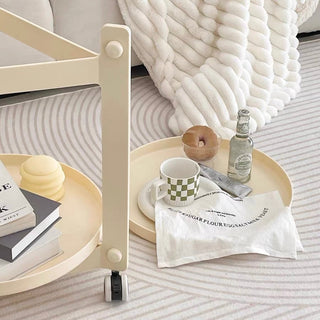 Round Tray Tier Side Table Storage Wagon
