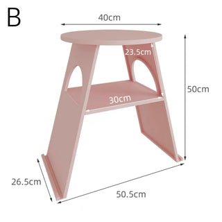 Round Open Storage Iron Side Table  Magazine Rack