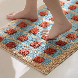Retro pattern absorbent door entrance mat 50 x 80 cm bath mat non-slip.