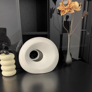 Modern Design Round Ceramic Tissue Case