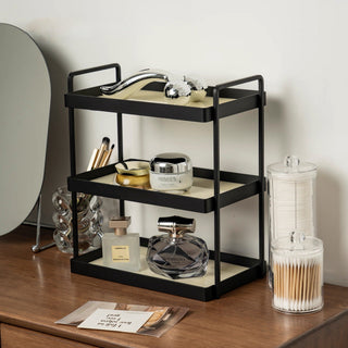 Black Frame Three-Tier Storage Display Rack  Monotone