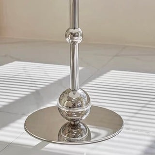 Silver Leg Round Side Table White