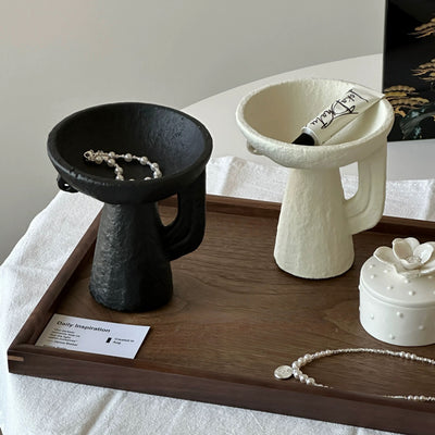 Ceramic Cup Stand Accessory Tray  Aromatherapy Small Item Holder