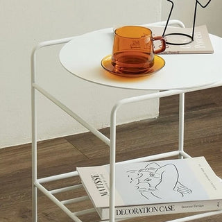 Iron Frame Two-Tier Storage Compact Side Table