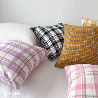 Color Check Pattern Cushion Cover