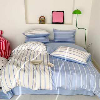Asymmetrical Stripe Duvet Cover Set