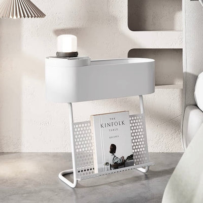 Slim Iron Side Table Storage Magazine Rack