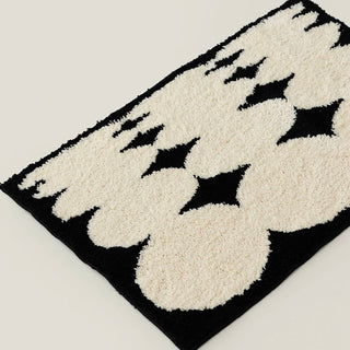 Monochrome Curved Design Door Entrance Mat 2 types  50 x 80 cm Absorbent Non-slip Tufted
