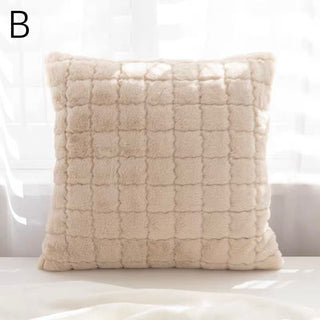 Faux Fur Grid Cushion Cover  45 x 45 cm