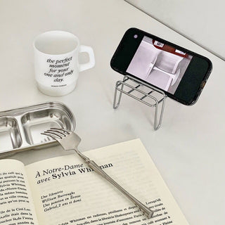 Chair motif smartphone stand silver object