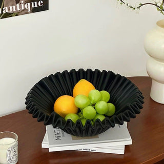 Modern Pleated Design Large Fruit Tray  Basket Storage Tray