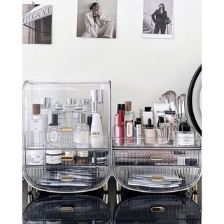 Clear Gold Drawer Tray Cosmetic Box Storage