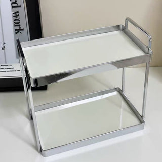 Silver Frame Display Two-Tier Storage Rack