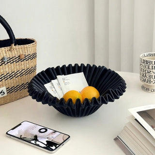 Modern Pleated Design Large Fruit Tray  Basket Storage Tray