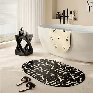 Monochrome Lettering Bath Mat 50x80cm 2 designs  Quick-drying
