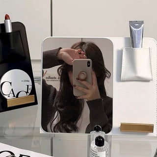 Multifunctional Folding Mirror Smartphone Stand