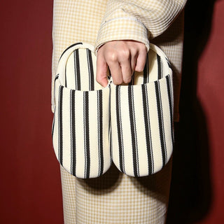 Retro Stripe Soft Room Shoes   Indoor Slippers  Unisex