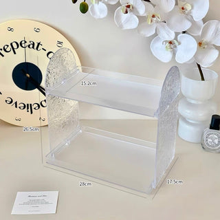 Clear Side Arch Two-Tier Cosmetic Storage Rack