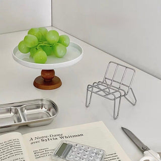 Chair motif smartphone stand silver object