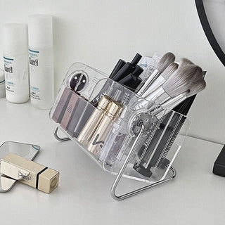Clear Acrylic Multi-Stand Brush Cosmetic Storage