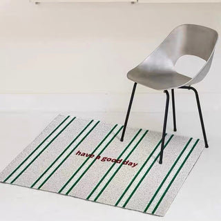Striped Pattern Message Entrance Mat  50 x 80 cm Mud Removal