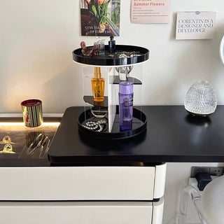 360 Degree Rotating Acrylic Round Cosmetic Storage Rack Makeup and Perfume Storage Tray