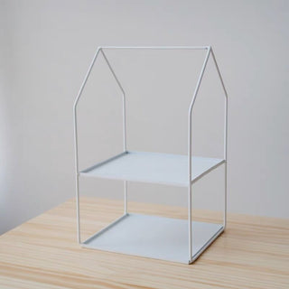 House-shaped iron two-tier display rackin  storage