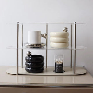 Sliding tier accessory trayin  storage.