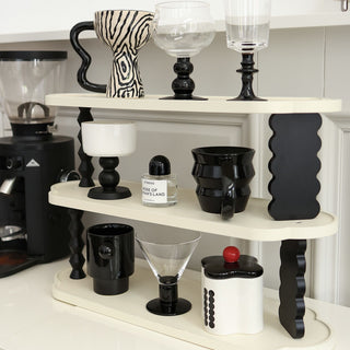 Wavy Monotone Three-Tier Storage Display Rack