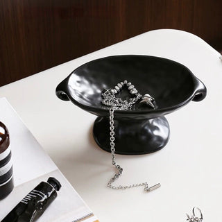 Handled Nuance Ceramic Accessory Tray  Small Item Holder