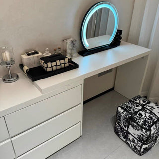 Monochrome Cube-shaped Woven Stool Ottoman 35cm Height Side Table