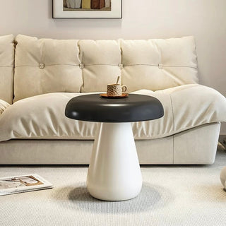 Mushroom motif monochrome side tablein  round table mushroom