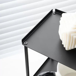 Stainless steel black painted two-tier display rack storage